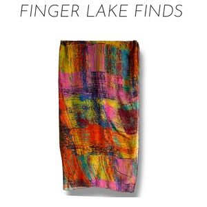 Vibrant Multicolor Abstract Sarong Wrap, NWT